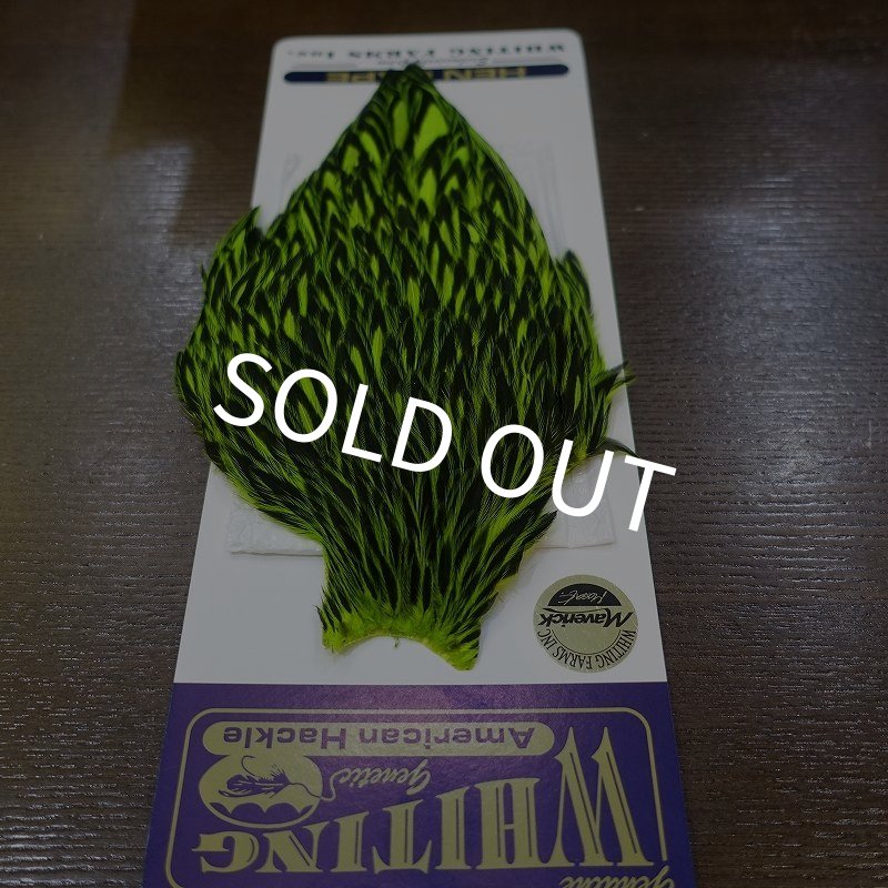 画像2: 【WHITING】American Hen Cape BLW/FL GREEN CHART (2)