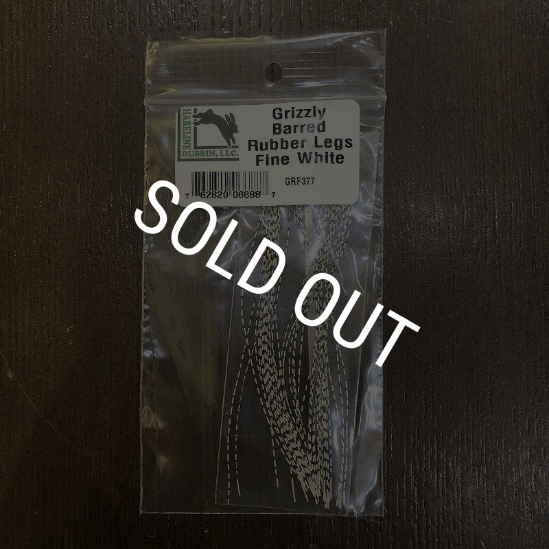 画像1: 【HARELINE】Grizzly Barred Rubber Legs - Fine White (1)