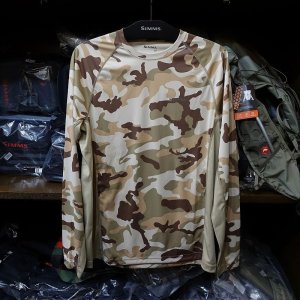 画像1: 【SIMMS】SOLARFLEX LS CREWNECK PRINT - WOODLAND CAMO SANDBAR(SALE)