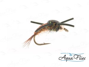 画像1: 【AquaFlies】Tungsten Liberation Nymph Brown/Black(完成品フライ)