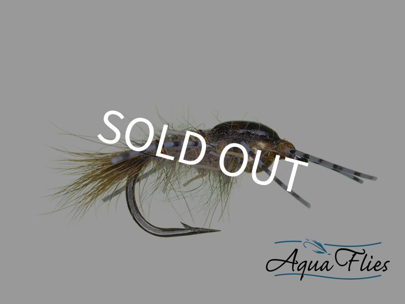 画像1: 【AquaFlies】Bead Abdomen Hare's Ear - Natural(完成品フライ) (1)