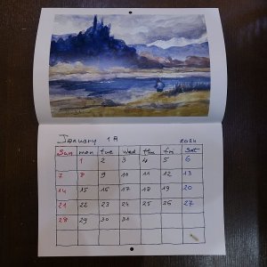 画像2: 【柴野邦彦】水彩画 2024年 カレンダー