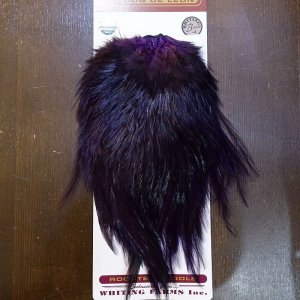 画像1: 【WHITING】Coq de Leon Saddle Bronze Grade - DYED BADGER/Purple