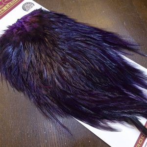 画像2: 【WHITING】Coq de Leon Saddle Bronze Grade - DYED BADGER/Purple