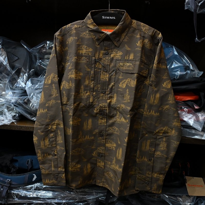 画像1: 【SIMMS】Guide Shirt - hickory mayfly print(SALE) (1)