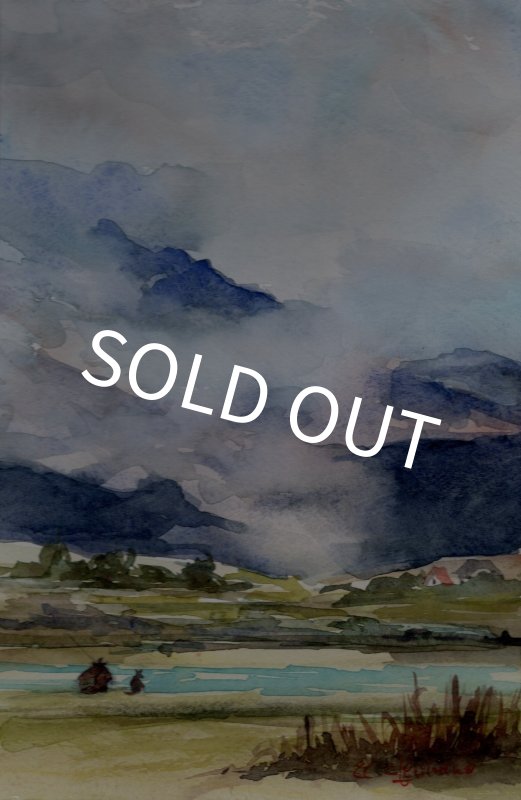 画像1: 【柴野邦彦】オリジナル水彩画「お付き合い」 (1)