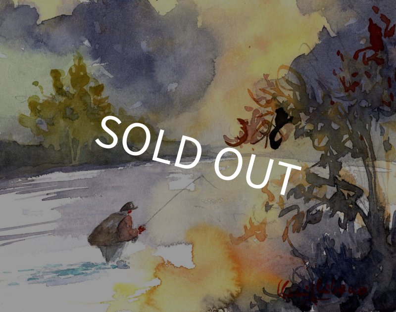 画像1: 【柴野邦彦】オリジナル水彩画「ゴールデンタイム」 (1)