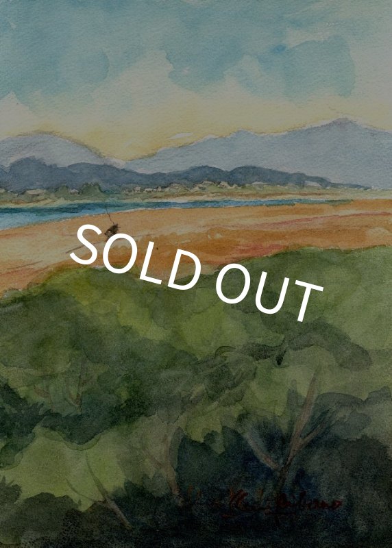 画像1: 【柴野邦彦】オリジナル水彩画「歩き疲れて」 (1)