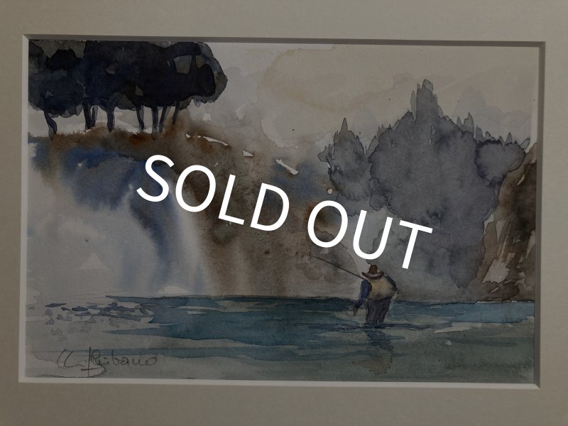 画像1: 【柴野邦彦】オリジナル水彩画「岩盤の下」 (1)