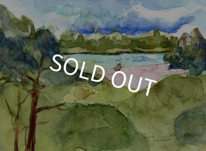 画像1: 【柴野邦彦】オリジナル水彩画「今日はどこまで」 (1)