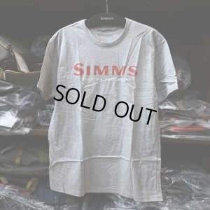 画像1: 【SIMMS】SIMMS LOGO TEE - GREY HEATHER/GRIMSON(SALE)