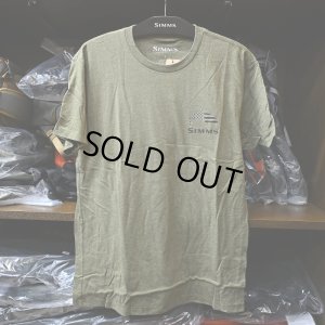 画像1: 【SIMMS】WOODEN FLAG TROUT T-SHIRT - MILITARY HEATHER(SALE)