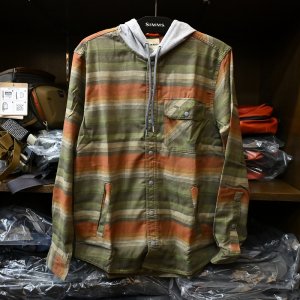 画像1: 【SIMMS】SANTEE FLANNEL HOODY - CLAY/CORK STRIPE(SALE)