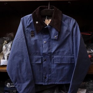 画像1: 【Babour】スペイ ワックスショートジャケット - コバルトブルー