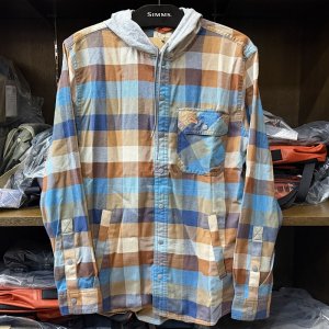 画像1: 【SIMMS】SANTEE FLANNEL HOODY - MIDNIGHT/HICKORY BUFFALO CHECK(SALE)