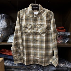 画像1: 【SIMMS】Santee Flannel shirt - BAY LEAF/SUN GLOW WINDOW PANE OMBRE(SALE)