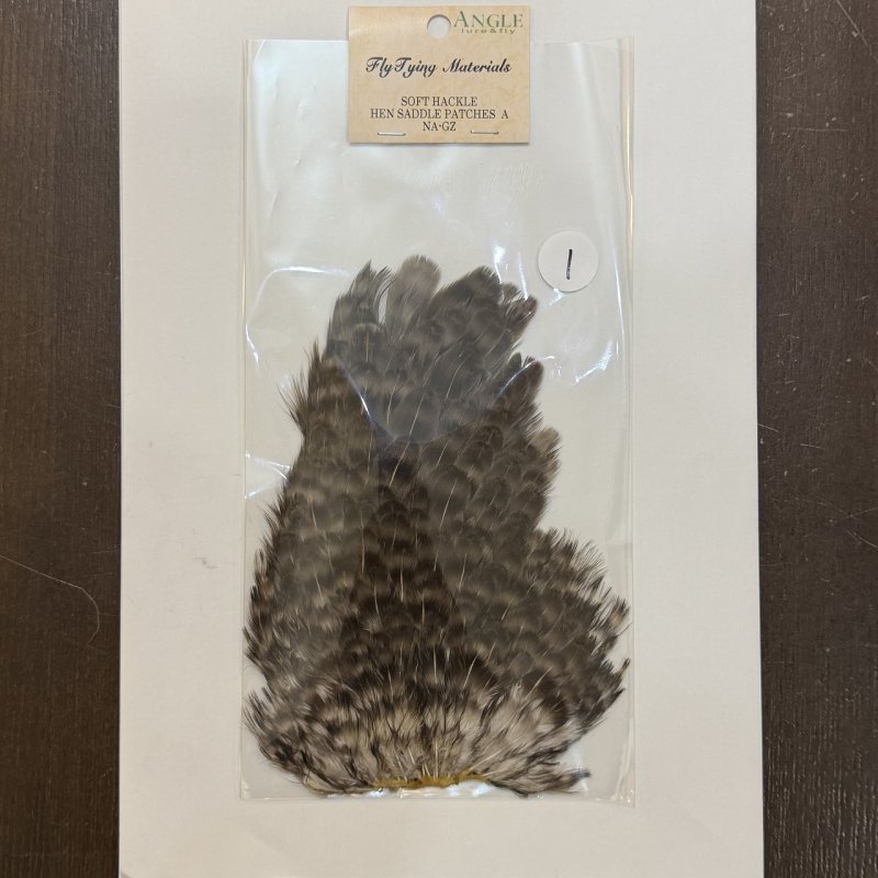 画像1: 【ANGLE】Soft hackle hen saddle patch - グリズリー (1)