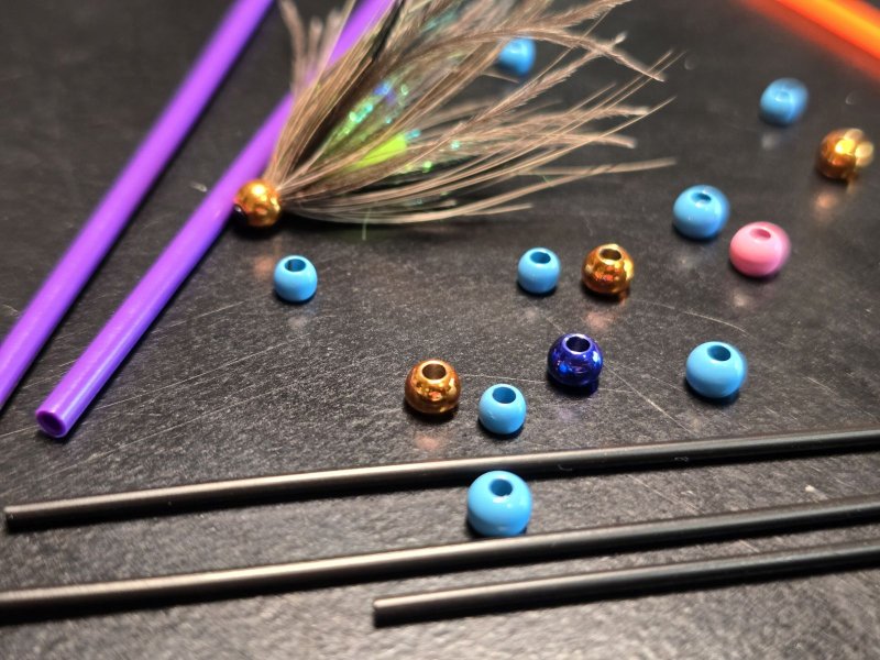 画像1: Aqua flies Tube beads (1)