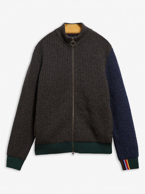 画像1: Barbour x Paul Smith GAMEFAIR / ゲームフェア ジップアップ ニットカーディガン (1)