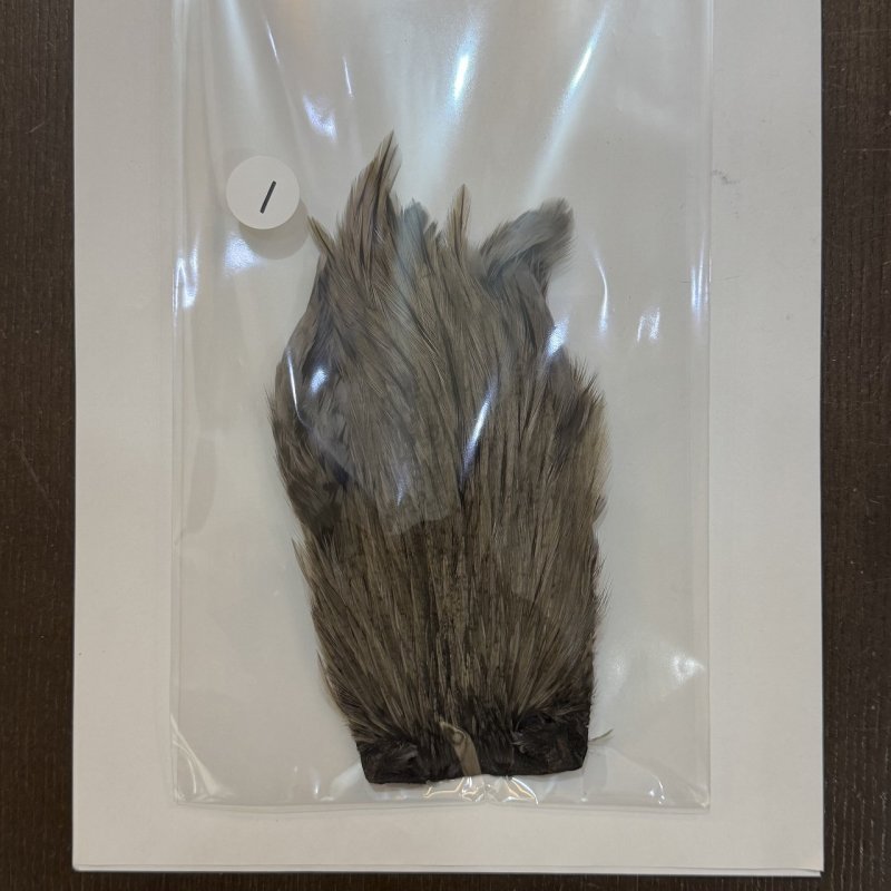 画像1: 【ANGLE】インドコックハックルケープ(ブルーダン) (1)