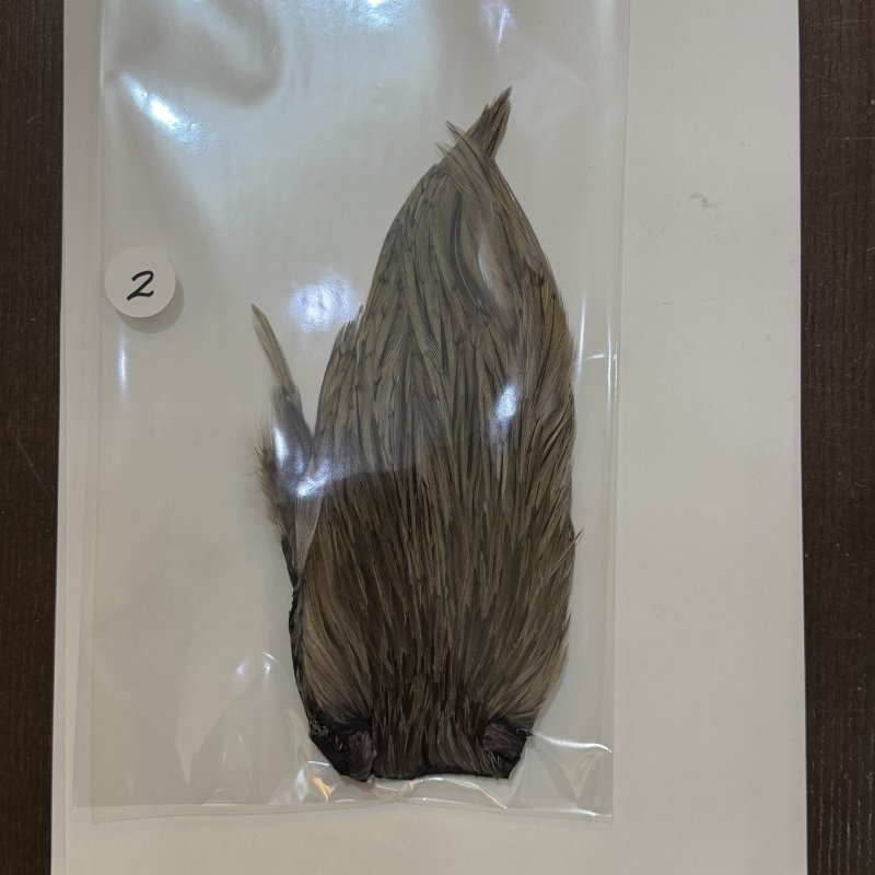 画像2: 【ANGLE】インドコックハックルケープ(ブルーダン) (2)