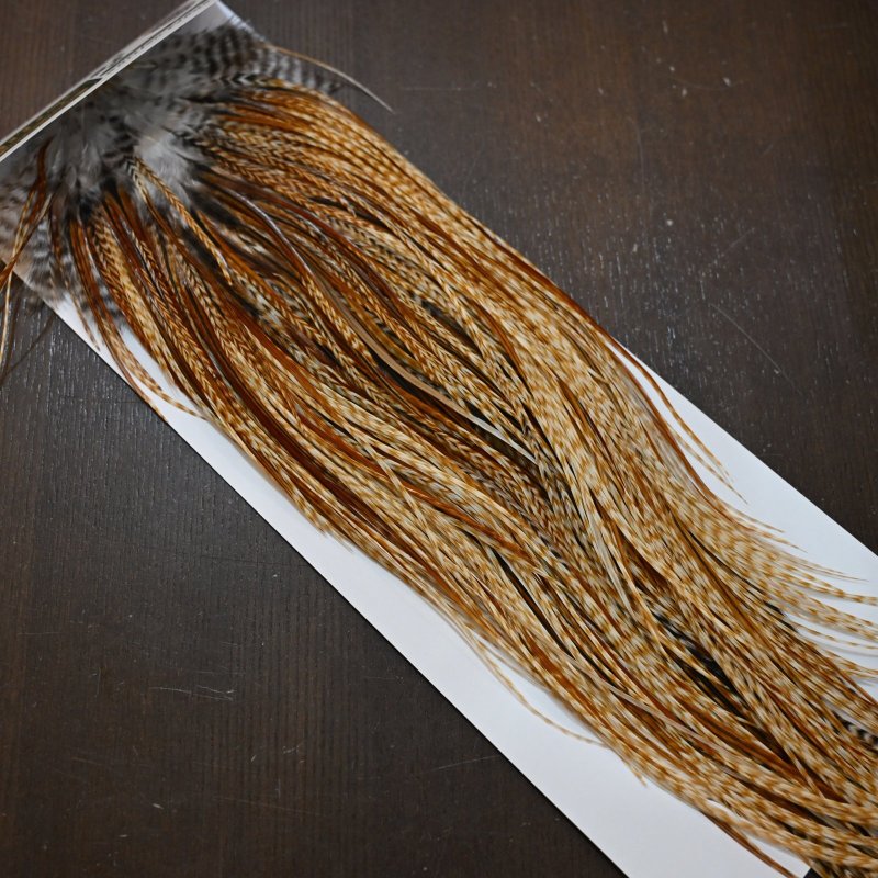 画像1: 【WHITING】Hebert Pro Grade Rooster Saddle - Barred Medium Ginger #14-16 (1)