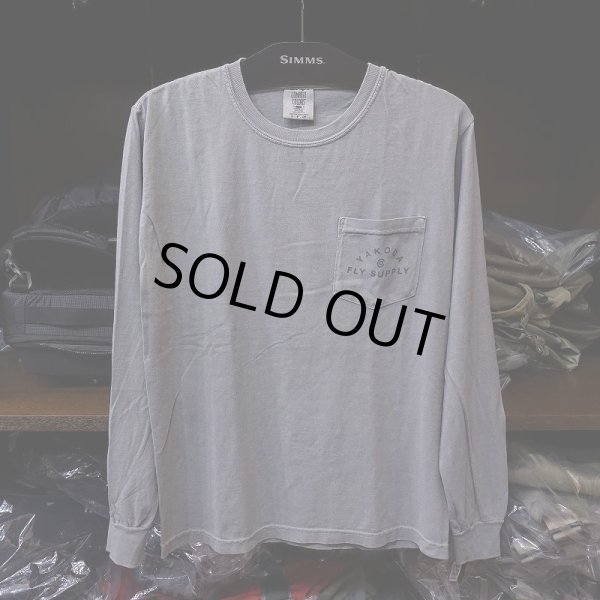 画像1: 【YAKODA】BADGE LONG SLEEVE POCKET TEE - GREY (1)
