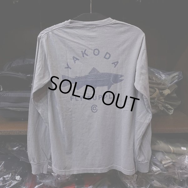 画像2: 【YAKODA】BADGE LONG SLEEVE POCKET TEE - GREY (2)