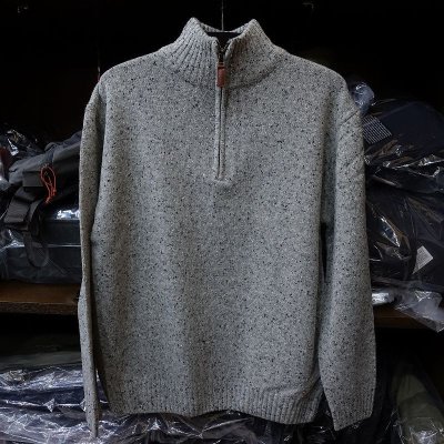 画像1: 【Aran Woollen Mills】Donegal Tweed Half Zip Sweater