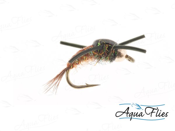 画像1: 【AquaFlies】Tungsten Liberation Nymph Brown/Black(完成品フライ) (1)