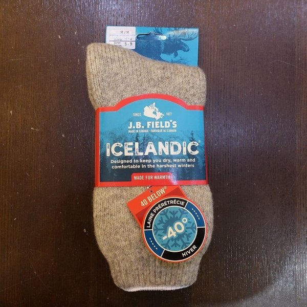 画像1: 【J.B. Field's】Icelandic "40 Below Arctic Trail" Wool Thermal Sock (1)