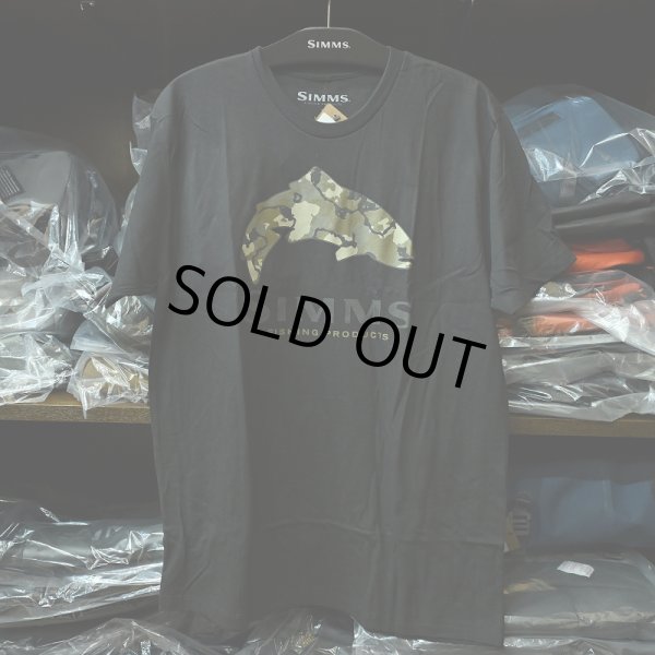 画像1: 【SIMMS】TROUT REGIMENT CAMO FILL T-SHIRT - BLACK(SALE) (1)