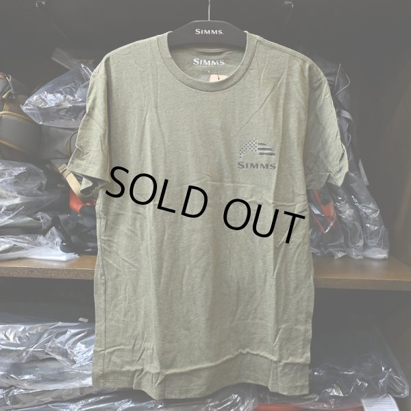 画像1: 【SIMMS】WOODEN FLAG TROUT T-SHIRT - MILITARY HEATHER(SALE) (1)