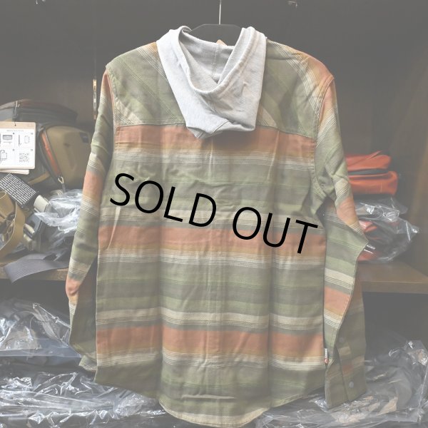 画像2: 【SIMMS】SANTEE FLANNEL HOODY - CLAY/CORK STRIPE(SALE) (2)